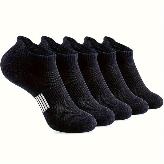 5 Pairs Unisex Athletic Ankle Socks, Low-top, Non-Slip, Sweat-Absorbent, Breathable, Running Sports Socks
